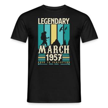 März 1957 Geburtstag, März 1957 Vintage-Geschenk. - Männer T-Shirt - Schwarz - Vorne - AI Model Male 178 light (178cm)