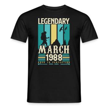 Anniversaire Mars 1988,cadeau Vintage mars 1988. - T-shirt homme - noir - Devant - AI Model Male 178 light (178cm)