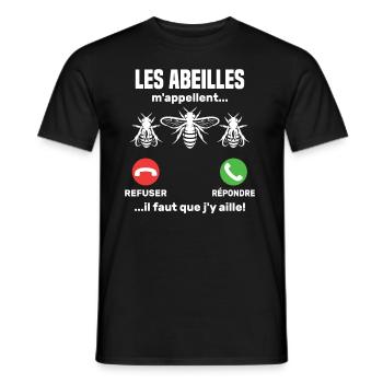 Bees call me... - Men's T-Shirt - black - Front - AI Model Male 178 light (178cm)