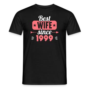 Best wife since 1999 25th wedding anniversary - Men's T-Shirt - black - Front - AI Model Male 178 light (178cm)