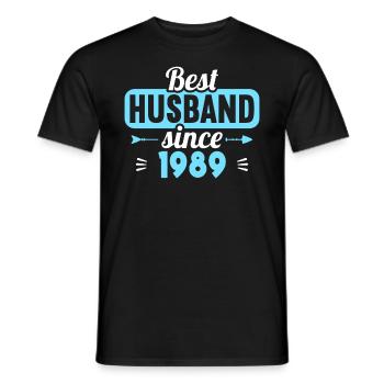 Best husband since 1989 35th wedding anniversary - Men's T-Shirt - black - Front - AI Model Male 178 light (178cm)