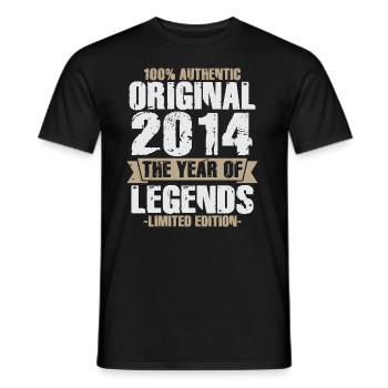 Legende 2014 Original Jahrgang Geburtstagsgeschenk - Männer T-Shirt - Schwarz - Vorne - AI Model Male 178 light (178cm)