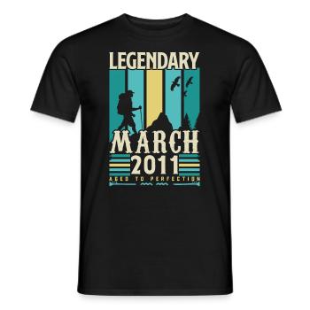 Anniversaire Mars 2011,cadeau Vintage mars 2011. - T-shirt homme - noir - Devant - AI Model Male 178 light (178cm)