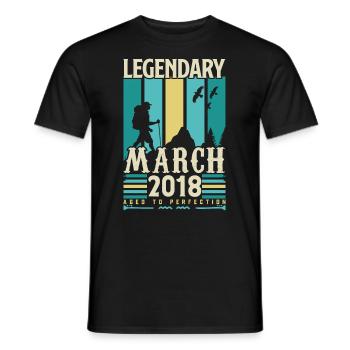 Birthday March 2018, Vintage Gift March 2018. - Men's T-Shirt - black - Front - AI Model Male 178 light (178cm)