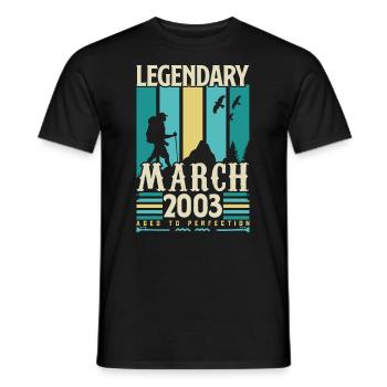 Anniversaire Mars 2003,cadeau Vintage mars 2003. - T-shirt homme - noir - Devant - AI Model Male 178 light (178cm)