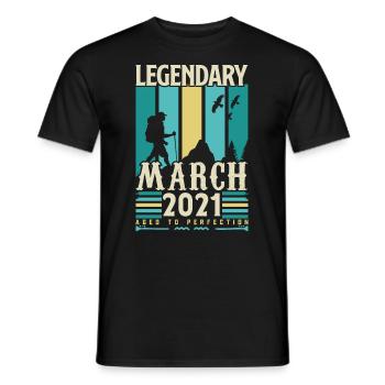 Geburtstag März 2021, Vintage-Geschenk März 2021. - Männer T-Shirt - Schwarz - Vorne - AI Model Male 178 light (178cm)