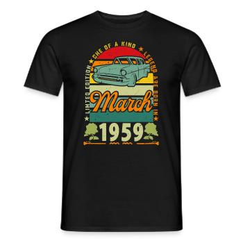 März 1959, März 1959, März 1959. - Männer T-Shirt - Schwarz - Vorne - AI Model Male 178 light (178cm)