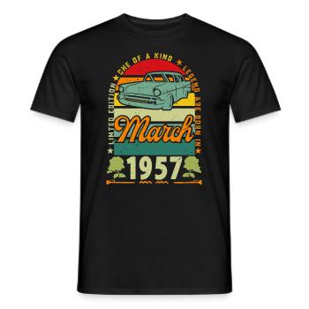 März 1957, März 1957, März 1957. - Männer T-Shirt - Schwarz - Vorne - AI Model Male 178 light (178cm)