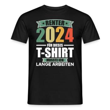 Retirement Pension Pensioner Pensioner Pension 2024 - Men's T-Shirt - black - Front - AI Model Male 178 light (178cm)