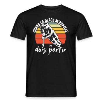 Wenn das Eis mich ruft, muss ich Hockey verlassen - Männer T-Shirt - Schwarz - Vorne - AI Model Male 178 light (178cm)