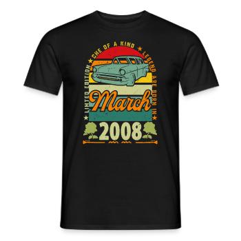 March 2008, March 2008, March 2008. - Men's T-Shirt - black - Front - AI Model Male 178 light (178cm)