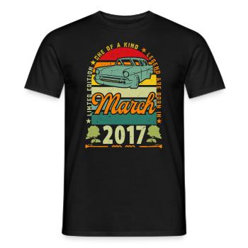 Birthday March 2017, March 2017, March 2017. - Men's T-Shirt - black - Front - AI Model Male 178 light (178cm)