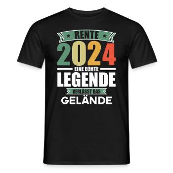 Retirement Pension Pensioner Pensioner Pension 2024 - Men's T-Shirt - black - Front - AI Model Male 178 light (178cm)