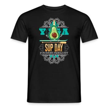 SUP paddleboarding Stand Up Paddle Avocado Yoga - Männer T-Shirt - Schwarz - Vorne - AI Model Male 178 light (178cm)