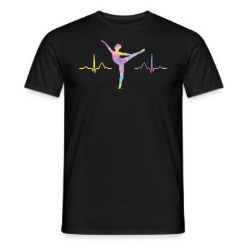 Ballet, Danseur, Battement de cœur, Ecg, Ballerine - T-shirt homme - noir - Devant - AI Model Male 178 light (178cm)