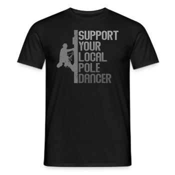 American Lineman Powerline Worker Design - Men's T-Shirt - black - Front - AI Model Male 178 light (178cm)