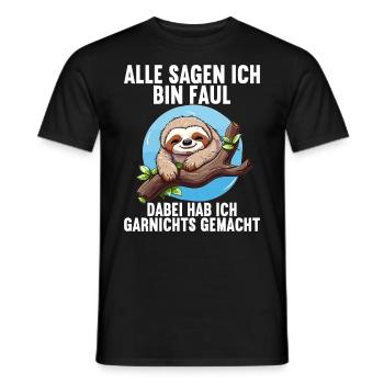 Meine Eltern Alle sagen ich bin faul Faultier - Männer T-Shirt - Schwarz - Vorne - AI Model Male 178 light (178cm)