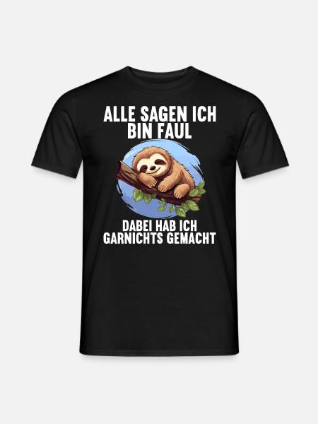 Meine Eltern Alle sagen ich bin faul Faultier - Männer T-Shirt - Schwarz
