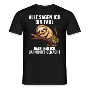 Meine Eltern Alle sagen ich bin faul Faultier - Männer T-Shirt - Schwarz - Vorne - AI Model Male 178 light (178cm)