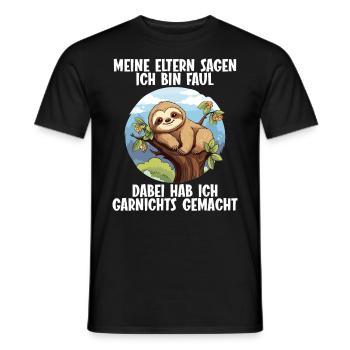 Mes parents disent tous que je suis paresseux - T-shirt homme - noir - Devant - AI Model Male 178 light (178cm)