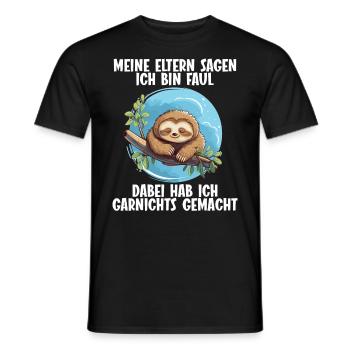 Meine Eltern Alle sagen ich bin faul Faultier - Männer T-Shirt - Schwarz - Vorne - AI Model Male 178 light (178cm)