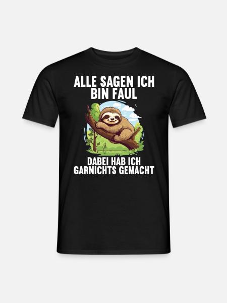 Meine Eltern Alle sagen ich bin faul Faultier - Männer T-Shirt - Schwarz