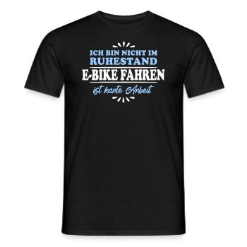 Pensionné Retraité Retraité E-Biking - T-shirt homme - noir - Devant - AI Model Male 178 light (178cm)