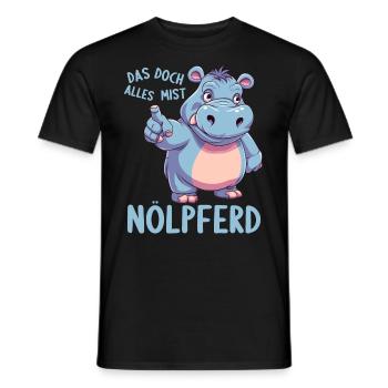 Hippo Hippo Complain Complainer Nölpferd - Men's T-Shirt - black - Front - AI Model Male 178 light (178cm)