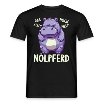Hippo Hippo Complain Complainer Nölpferd - Men's T-Shirt - black - Front - AI Model Male 178 light (178cm)