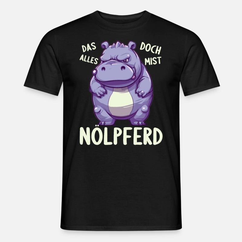 Nilpferd Hippo meckern Meckerer Nölpferd - Männer T-Shirt - Schwarz