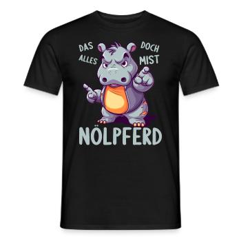 Hippo Hippo Complain Complainer Nölpferd - Men's T-Shirt - black - Front - AI Model Male 178 light (178cm)