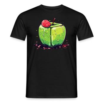 Würfel Apfel Cube Apple - Männer T-Shirt - Schwarz - Vorne - AI Model Male 178 light (178cm)