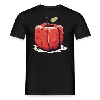 Würfel Apfel Cube Apple - Männer T-Shirt - Schwarz - Vorne - AI Model Male 178 light (178cm)