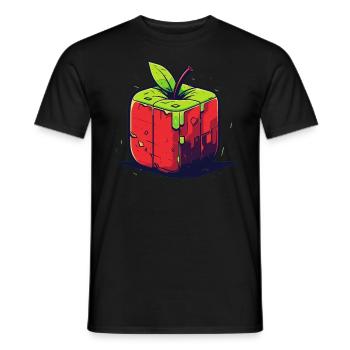 Würfel Apfel Cube Apple - Männer T-Shirt - Schwarz - Vorne - AI Model Male 178 light (178cm)