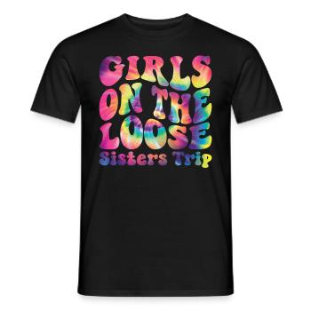 Sisters On The Loose Girls Reunion Trip - Men's T-Shirt - black - Front - AI Model Male 178 light (178cm)