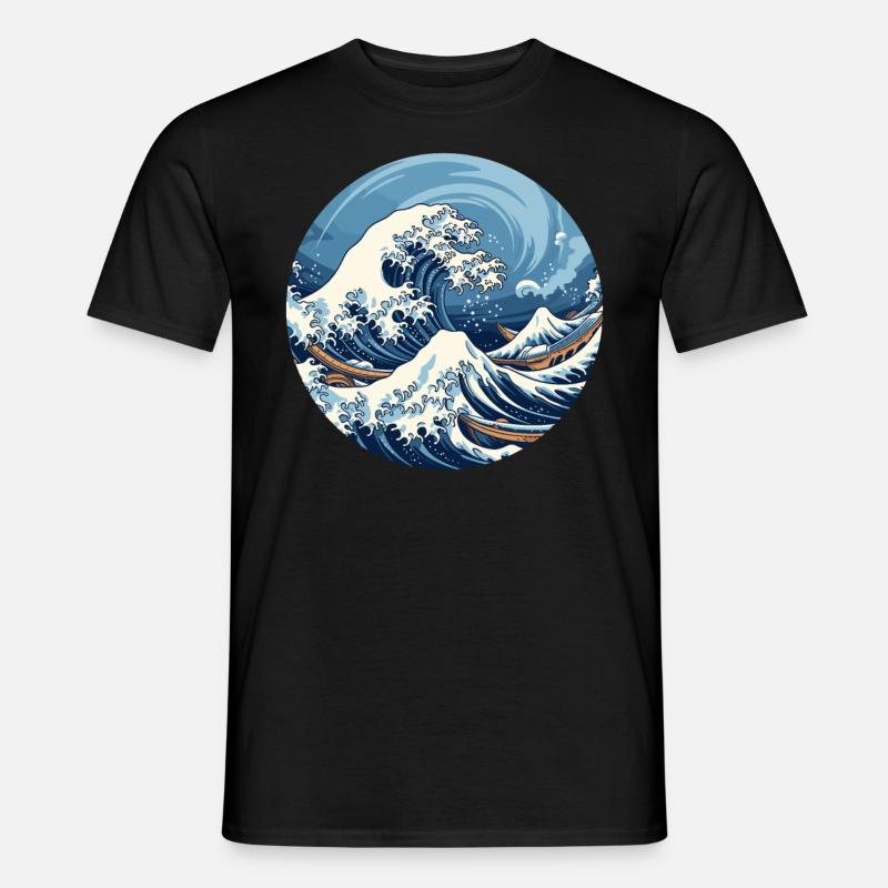 Große Welle The Great Wave Kanagawa - Männer T-Shirt - Schwarz