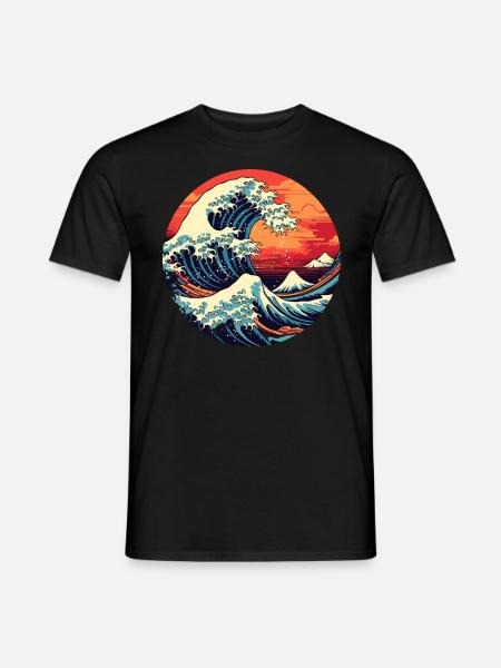 Große Welle La Grande Vague Kanagawa - T-shirt homme - noir
