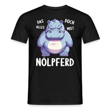 Hippo Hippo Complain Complainer Nölpferd - Men's T-Shirt - black - Front - AI Model Male 178 light (178cm)
