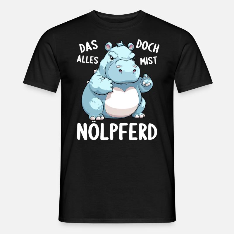 Hippo Hippo Complain Complainer Nölpferd - Men’s T-shirt - black