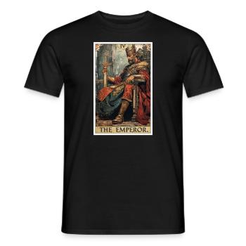 Tarot card The Emperor The Ruler - Men's T-Shirt - black - Front - AI Model Male 178 light (178cm)