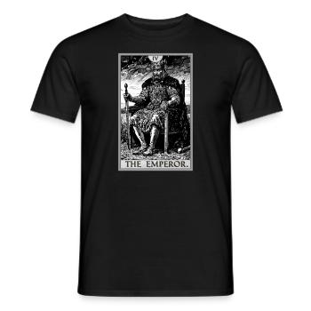 Carte de tarot L’Empereur Le Souverain - T-shirt homme - noir - Devant - AI Model Male 178 light (178cm)
