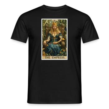 Carte de Tarot L’Impératrice Le Souverain - T-shirt homme - noir - Devant - AI Model Male 178 light (178cm)