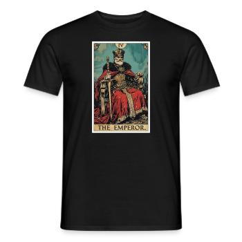 Tarot card The Emperor The Ruler - Men's T-Shirt - black - Front - AI Model Male 178 light (178cm)