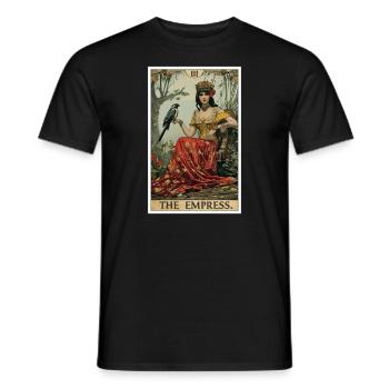 Carte de Tarot L’Impératrice Le Souverain - T-shirt homme - noir - Devant - AI Model Male 178 light (178cm)