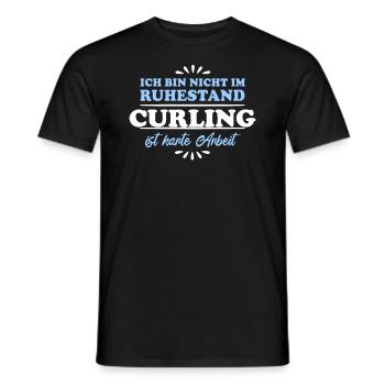 Ruhestand Rentner Pensioner Curling - Männer T-Shirt - Schwarz - Vorne - AI Model Male 178 light (178cm)
