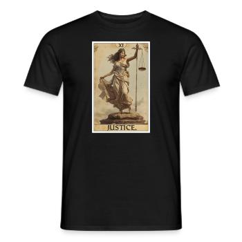 Tarot Cards Tarot Card Justice Justice - Men's T-Shirt - black - Front - AI Model Male 178 light (178cm)