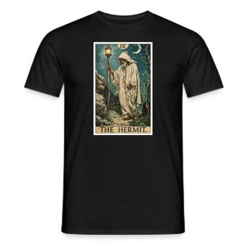 Carte de Tarot Carte de Tarot L’Ermite L’Ermite - T-shirt homme - noir - Devant - AI Model Male 178 light (178cm)