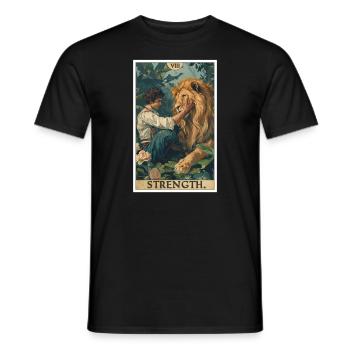 Tarotkarten Tarotkarte Strength Kraft - Männer T-Shirt - Schwarz - Vorne - AI Model Male 178 light (178cm)