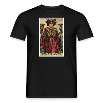 Cartes de tarot Carte de tarot Tempérance Tempérance - T-shirt homme - noir - Devant - AI Model Male 178 light (178cm)