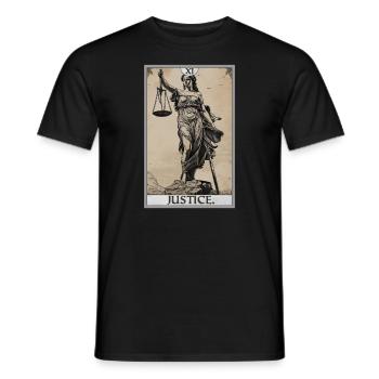 Tarot Cards Tarot Card Justice Justice - Men's T-Shirt - black - Front - AI Model Male 178 light (178cm)